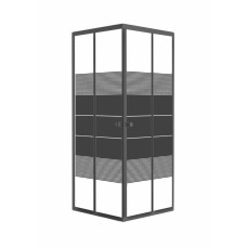 BLACK VELUM душевая кабина (90*90*80см квадратная, стекло "Black linia" 4мм, без поддона), черный матовый