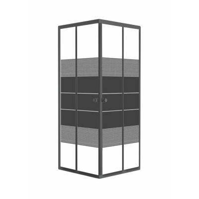 BLACK VELUM душова кабіна (90*90*80см квадратна, скло "Black linia" 4мм, без піддону), чорний матовий
