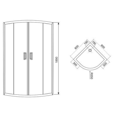 TISZA душевая кабина 80 80*185см (стекло+дверь), профиль белый, стекло Zuzmara TISZA душевая кабина 80 80*185см (стекло+дверь), профиль белый, стекло Zuzmara
