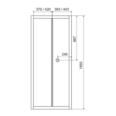 Двері bifold 90*195, профіль хром, скло прозрачне 5мм Двері bifold 90*195, профіль хром, скло прозрачне 5мм