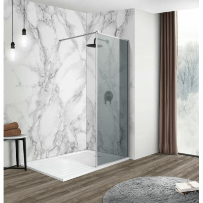 IMPRESE душова стінка WALK-IN з профілем та тримачем, 110*200см, хром, скло тоноване