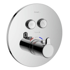 SMART CLICK змішувач прихованого монтажу (термостат 2-F, R, кнопки з регулюванням потоку), хром
