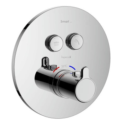SMART CLICK смеситель скрытого монтажа (термостат 2-F, R, кнопки с регулировкой потока), хром