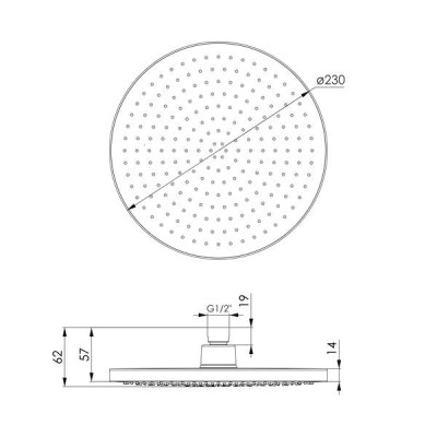 Душ верхний LSR-230BR, d230 мм, ABS, хром