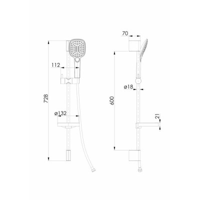 CASCADA B55 гарнитур душевой, лейка 100*247мм, 3 режима, штанга 72 см, шланг PVC 150см, мыльница, de la noche CASCADA B55 гарнитур душевой, лейка 100*247мм, 3 режима, штанга 72 см, шланг PVC 150см, мыльница, de la noche