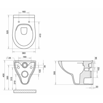 NETKA Rimless унітаз підвісний 53*36*37см, сидіння Duroplast Slim slow-closing NETKA Rimless унітаз підвісний 53*36*37см, сидіння Duroplast Slim slow-closing
