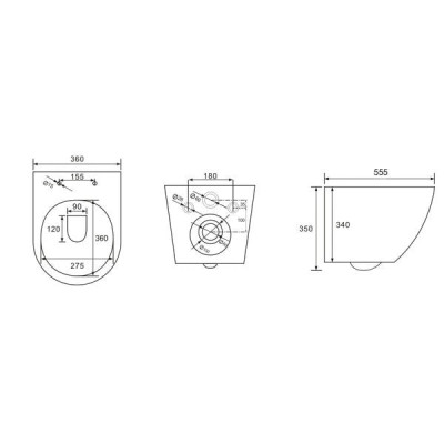 SIERRA rimless унітаз підвісний, сидіння duroplast SIERRA rimless унітаз підвісний, сидіння duroplast
