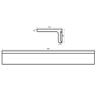 Полиця кам'яна Solid surface 450*120*65мм Полиця кам'яна Solid surface 450*120*65мм
