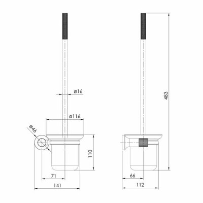 BRENTA щетка для унитаза, хром BRENTA щетка для унитаза, хром