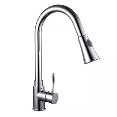 Смеситель для кухни Frap F6052 с выдвижным изливом, 2 режима, хром