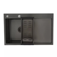 Кухонная мойка GAPPO GS7850-6L накладная 780x500 мм, поверхность PVD, чаша левая