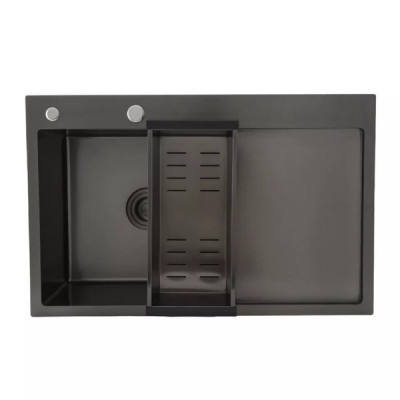 Кухонная мойка GAPPO GS7850-6L накладная 780x500 мм, поверхность PVD, чаша левая