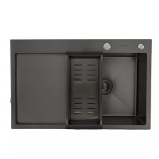 Кухонная мойка GAPPO GS7850-6R накладная 780x500 мм, поверхность PVD, чаша правая