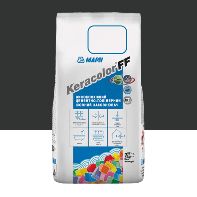 Цементный раствор для заполнения швов шириной до 6 мм Mapei Keracolor FF ALU 120 Черный 2 кг (5051202)
