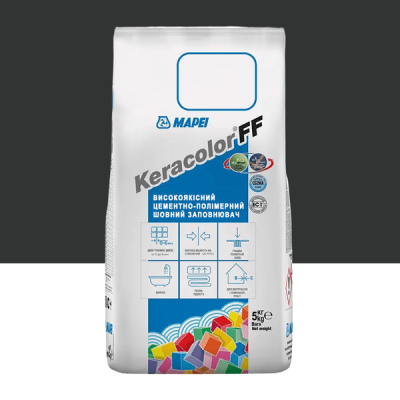 Цементный раствор для заполнения швов шириной до 6 мм Mapei Keracolor FF ALU 120 Черный 5 кг (5051205)