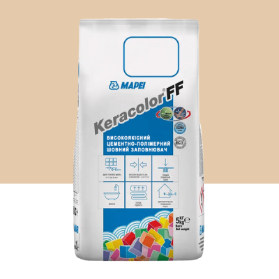 Цементный раствор для заполнения швов шириной до 6 мм Mapei Keracolor FF ALU 132 Бежевый 5 кг (5051325)