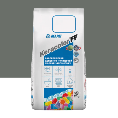 Цементный раствор для заполнения швов шириной до 6 мм Mapei Keracolor FF ALU 113 Темно-серый 5 кг (5051135)