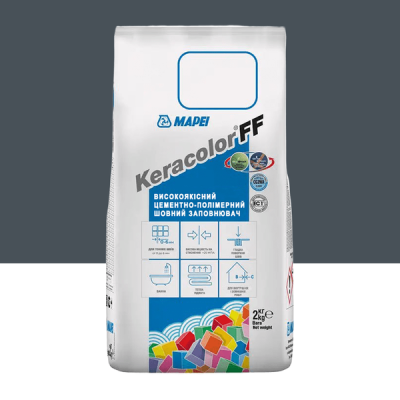 Цементний розчин для заповнення швів шириною до 6 мм Mapei Keracolor FF ALU 114 Антрацит 2 кг (5051142)