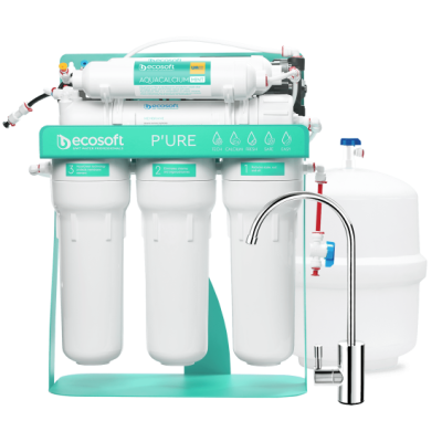 Фільтр зворотного осмосу Ecosoft PURE AquaCalcium Mint з помпою на станині (MO675PSMACECO)