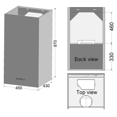 Вытяжка Qubo 45 Black Glass