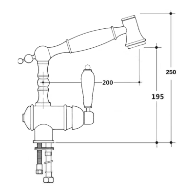 Кухонный смеситель FKM 67P SS Inox Antique