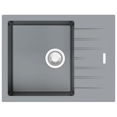 Гранитная мойка Classic 65x50 Grey Metallic