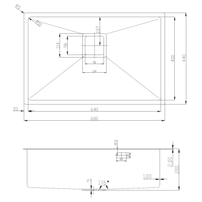 Нерж. мойка Quadro 68 Celldecor Нерж. мойка Quadro 68 Celldecor