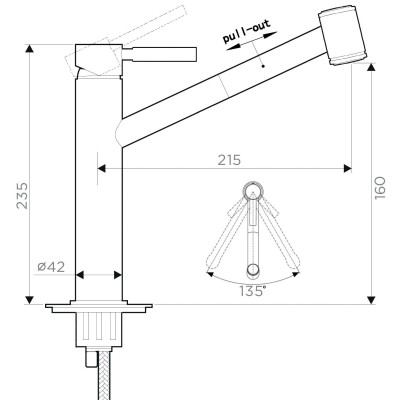 Кухонный смеситель FKM 66P Inox Кухонный смеситель FKM 66P Inox
