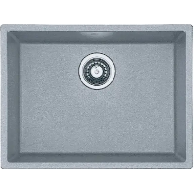 Гранитная мойка Quadro 53x46 Grey Metallic