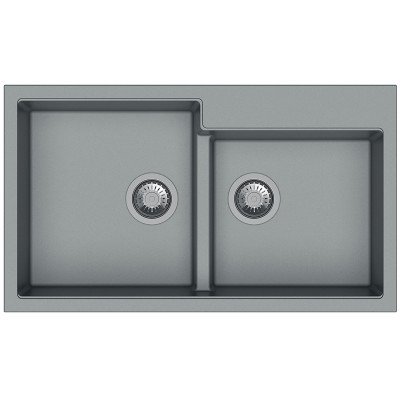Гранитная мойка Navio 86x50x2 Grey Metallic