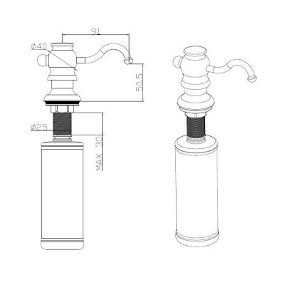 FASD 30 Brass Antigue (дозатор для мила)