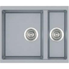 Гранитная мойка Quadro 56x46x15 Grey Metallic