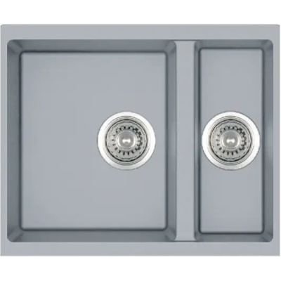 Гранитная мойка Quadro 56x46x15 Grey Metallic