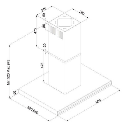Вытяжка Linea Isola Inox Silence+ Вытяжка Linea Isola Inox Silence+
