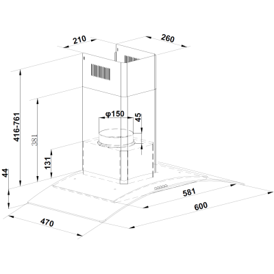 Вытяжка Arco 60 Inox Вытяжка Arco 60 Inox