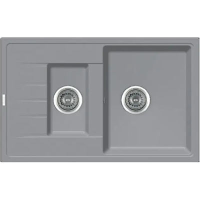 Гранитная мойка Classic 78x50x15 Grey Metallic
