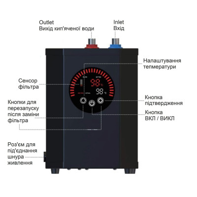 Комбінований з подачею кип'яченої води FKM 9840 Inox Комбінований з подачею кип'яченої води FKM 9840 Inox