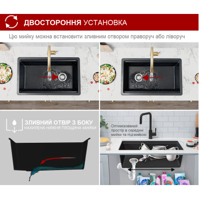 Гранітний кухонний мийний центр Classic center 68