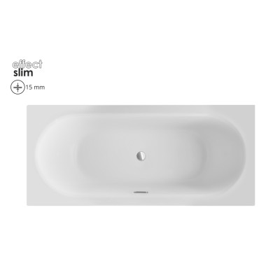 Ванна акриловая VITAE SLIM 180х80 (соло) без ног + сифон Alcaplast с тонким золотым переливом