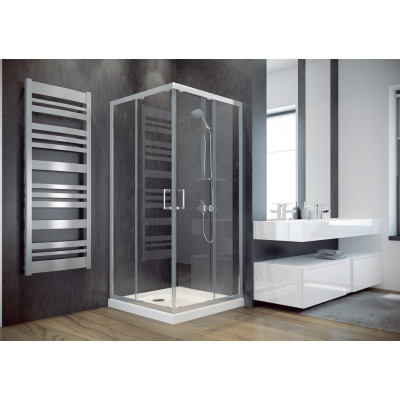 Кабіна квадратна MODERN 80x80x185: скло grigio, профіль хромований