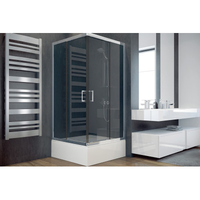 Кабіна квадратна MODERN 90x90x165 скло mrozone, профіль хромований