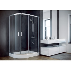 Кабина асимметричная MODERN 100x80x185 универсальная: стекло mrozone, профиль хромированный
