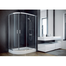 Кабина асимметричная MODERN 120x90x185 универсальная: стекло mrozone, профиль хромированный