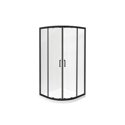 Кабина полукруглая MODERN 80x80x190 стекло прозрачное, проф. черный мат