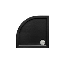 Полукруглый поддон ARON Slimline Stone Effect 90x90 черный мат