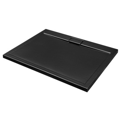 Поддон прямоугольный AXIM 120х90x4.5 stone effect черный + сифон