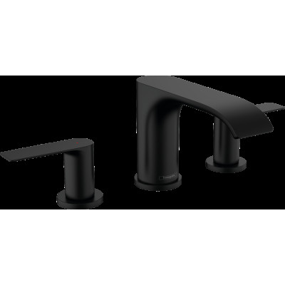 Смеситель Vivenis 90 для умывальника на 3 отверстия с донным клапаном pop-up. Matt Black (75033670)