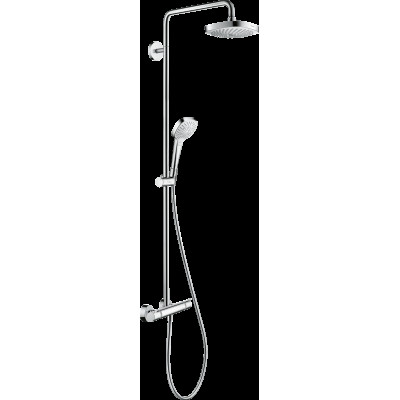 Душова система Croma Select E 180 2jet Showerpipe EcoSmart, 9 л/хв, з термостатом, білий/хром (27257400)