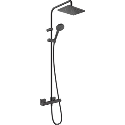 Душевая система Vernis Shape Showerpipe 230 1jet EcoSmart с термостатом MattBlack (26097670)