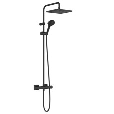 Душова система Vernis Shape Showerpipe 240 1jet EcoSmart з термостатом, Matt Black (26429670)